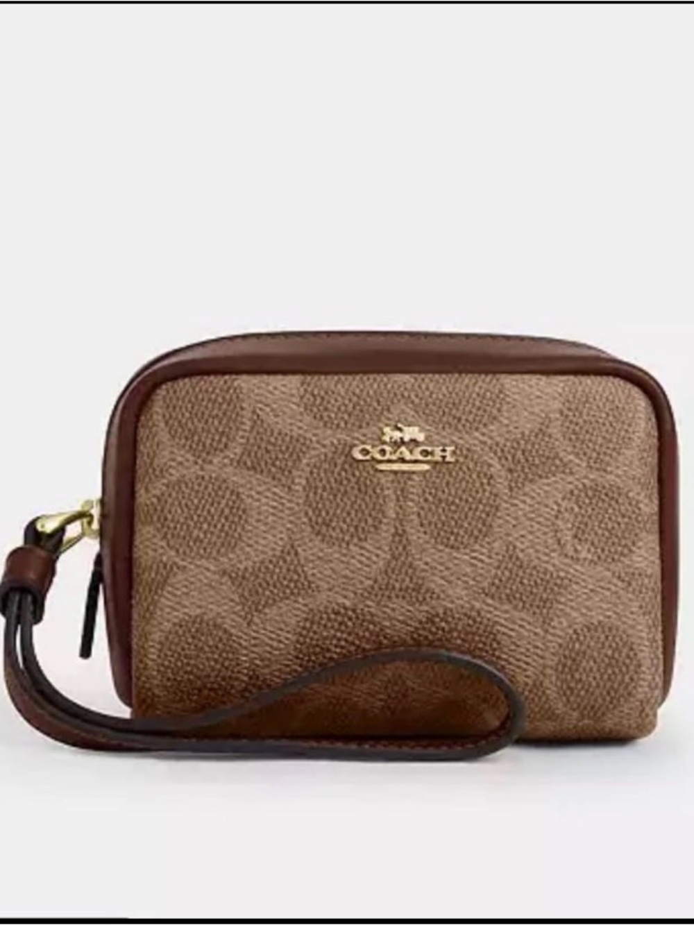 Coach Pouch Wristlet In Signature Canvas